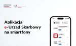 Ekran telefonu komórkowego. Obok tekst: Aplikacja e-Urząd Skarbowy na smartfony.